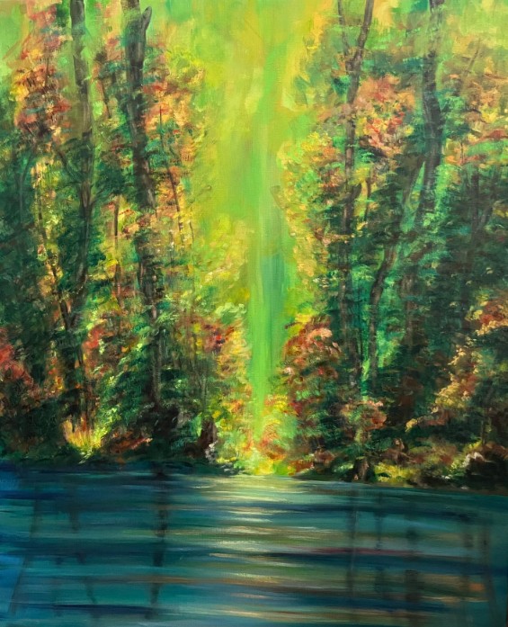 Ölgemälde Flusslandschaft V