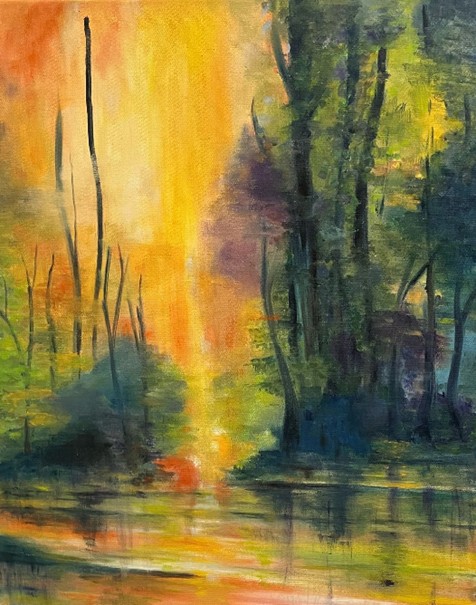 Ölgemälde Flusslandschaft VI